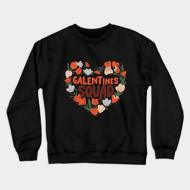 Cute Galentine's Day Squad Gang Girls Valentine 2024 Funny Crewneck Sweatshirt by AimArtStudio